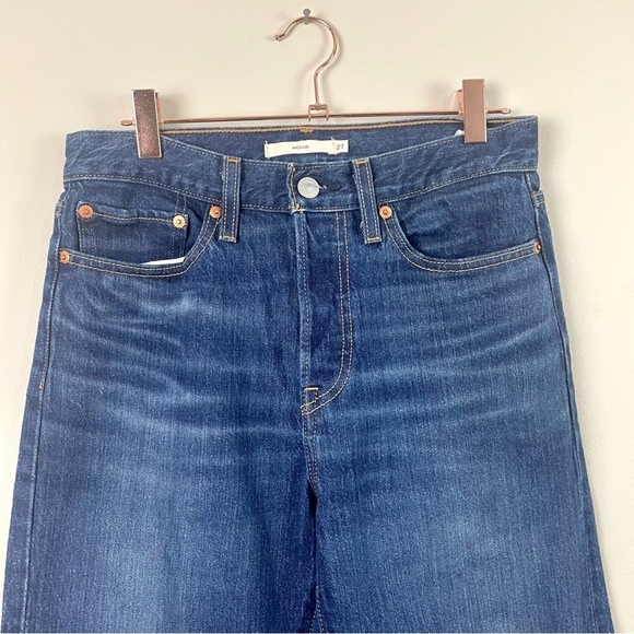 Levi's Wedgie Button Fly High Waist Straight Leg Jean Medium Wash Size 27 - Picture 2 of 15